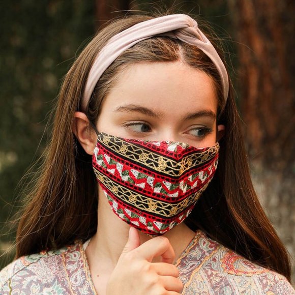 Face Mask Embroidered Graphic Design Reusable - Picture 2 of 6